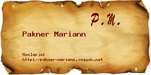 Pakner Mariann névjegykártya